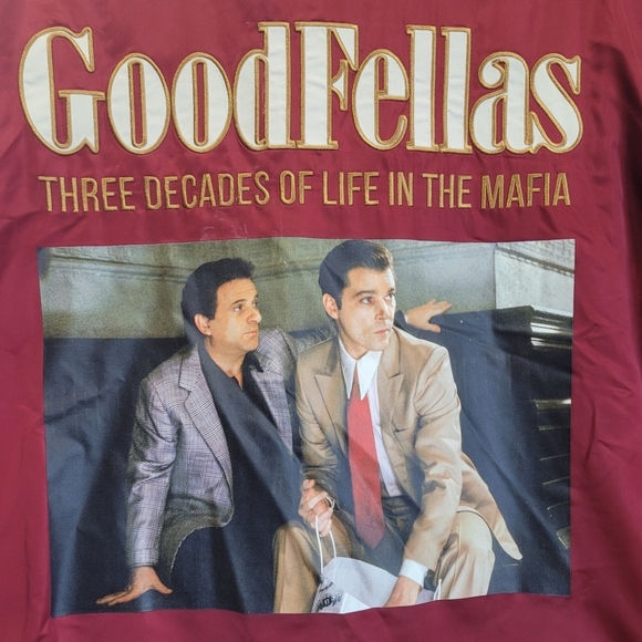 Large Vintage GOODFELLAS Movie Cherry Red Lightweight Windbreaker Jacket - Picture 4 of 10